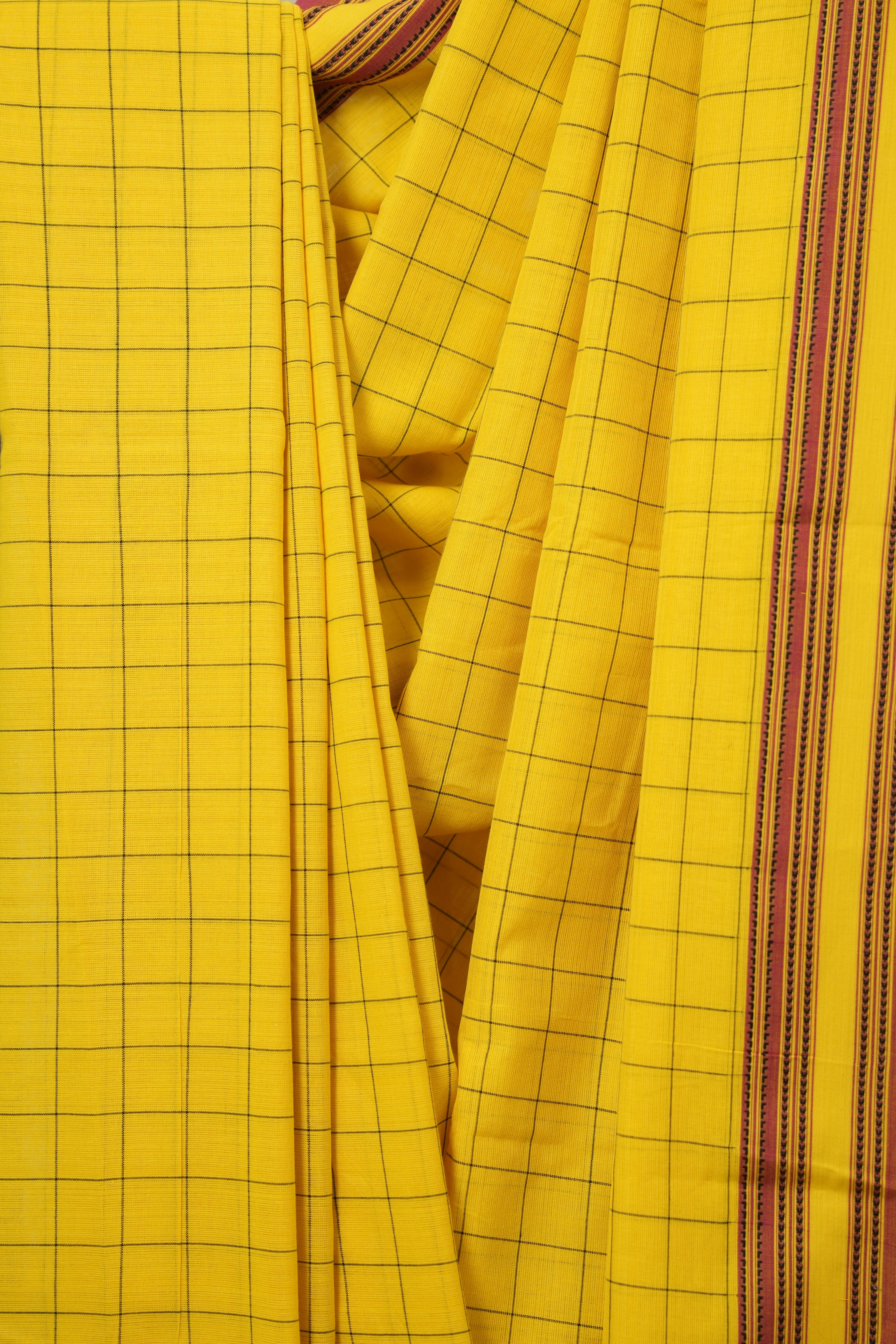 Turmeric Yellow Cotton Ilkal Saree - SRTYCIS923