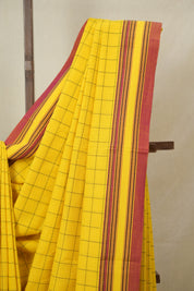 Turmeric Yellow Cotton Ilkal Saree - SRTYCIS923