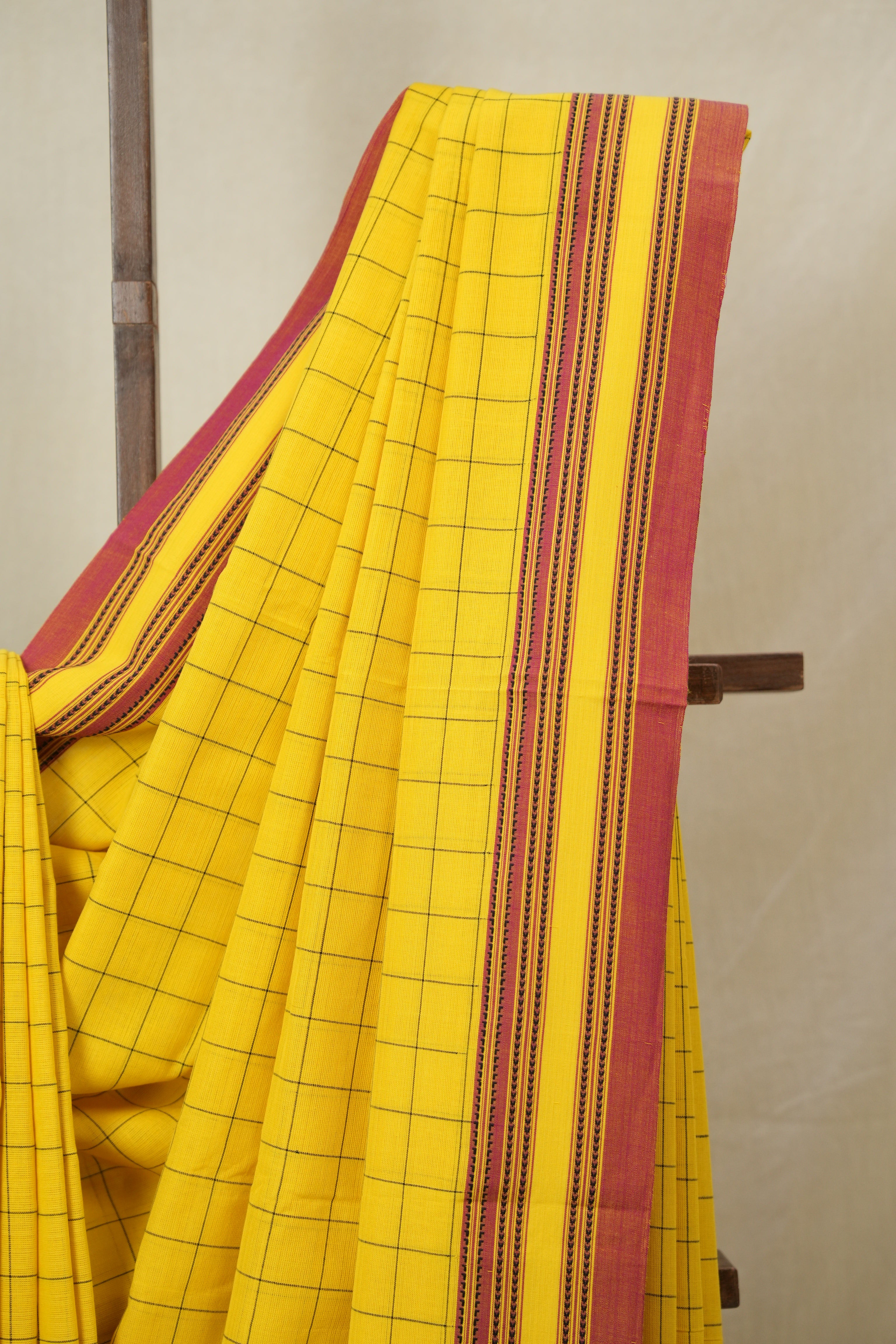 Turmeric Yellow Cotton Ilkal Saree - SRTYCIS923