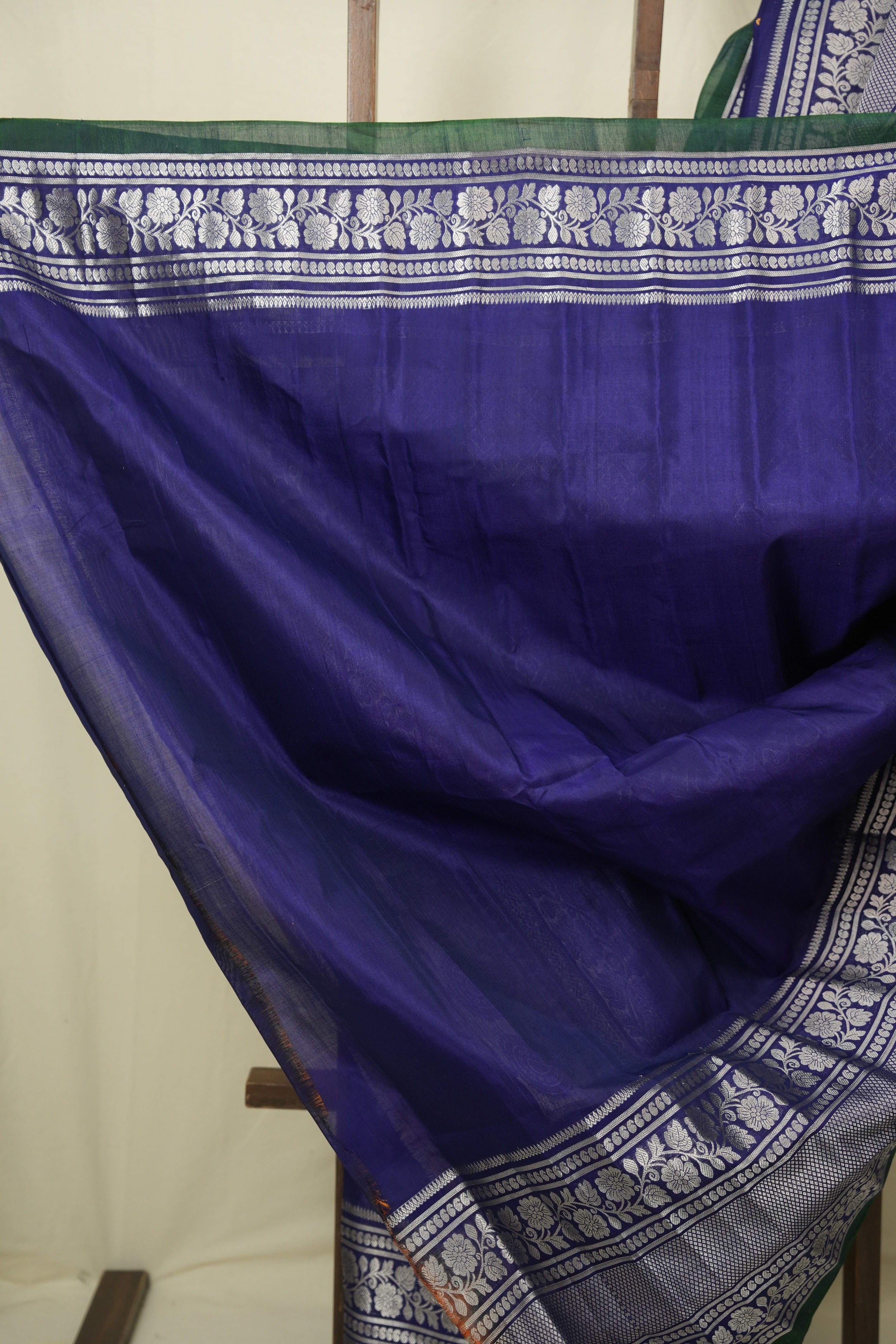 Navy Blue Gadwal Cotton Silk  Saree - SRNBGCSS196