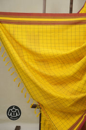 Turmeric Yellow Cotton Ilkal Saree - SRTYCIS923