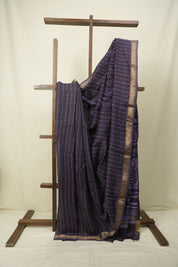 Purple HBP Cotton Silk Saree With Maheshwari Border - SRPCSS1725