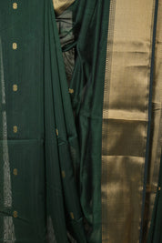 Bottle Green Maheshwari Saree - SRBGMS1043