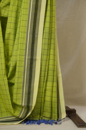 Parrot Green Cotton Ilkal Saree - SRPGCIS922
