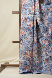 Blue HBP Cotton Silk Saree With Maheshwari Border - SRBCSS1330