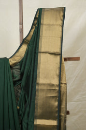 Bottle Green Maheshwari Saree - SRBGMS1043