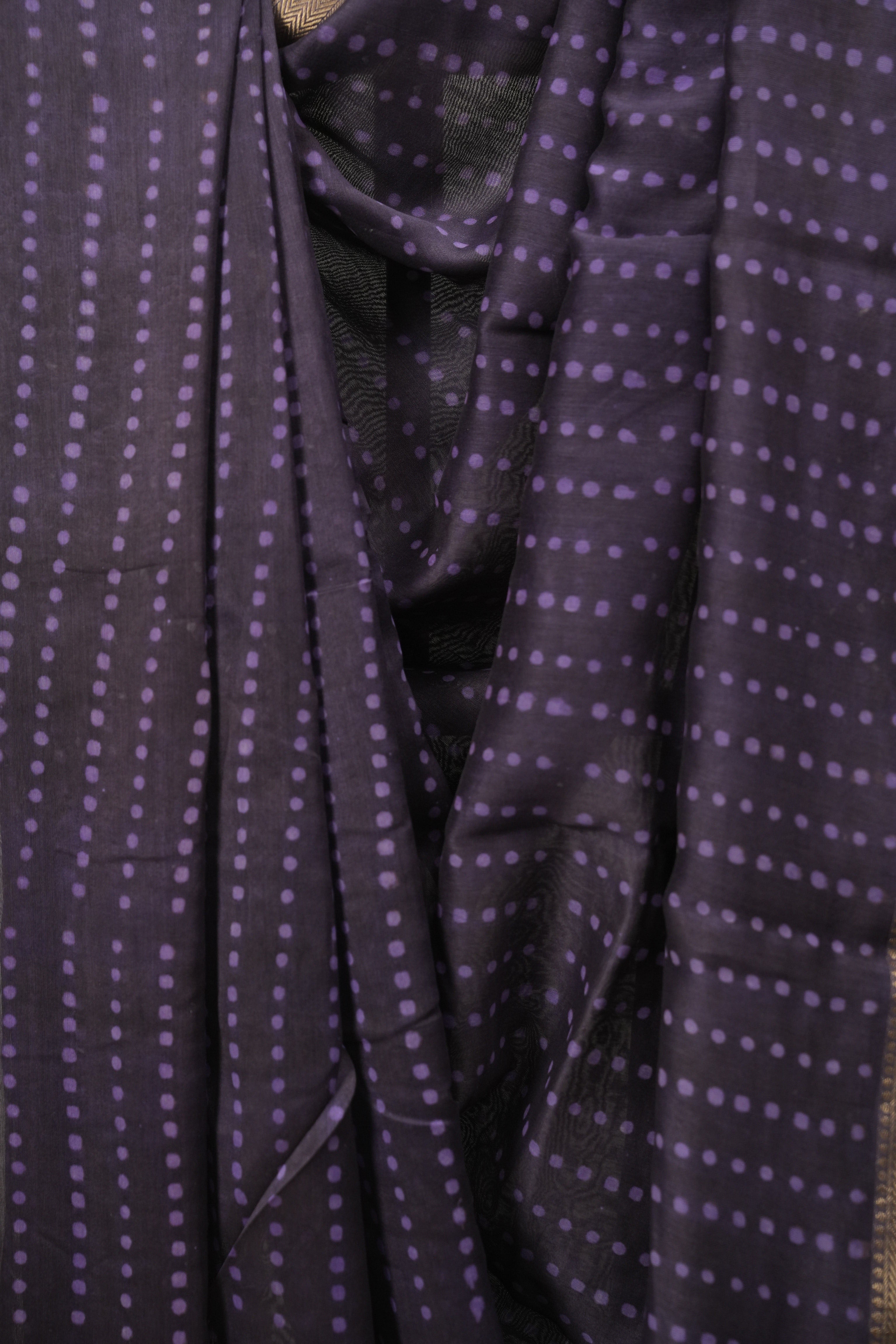 Purple HBP Cotton Silk Saree With Maheshwari Border - SRPCSS1725