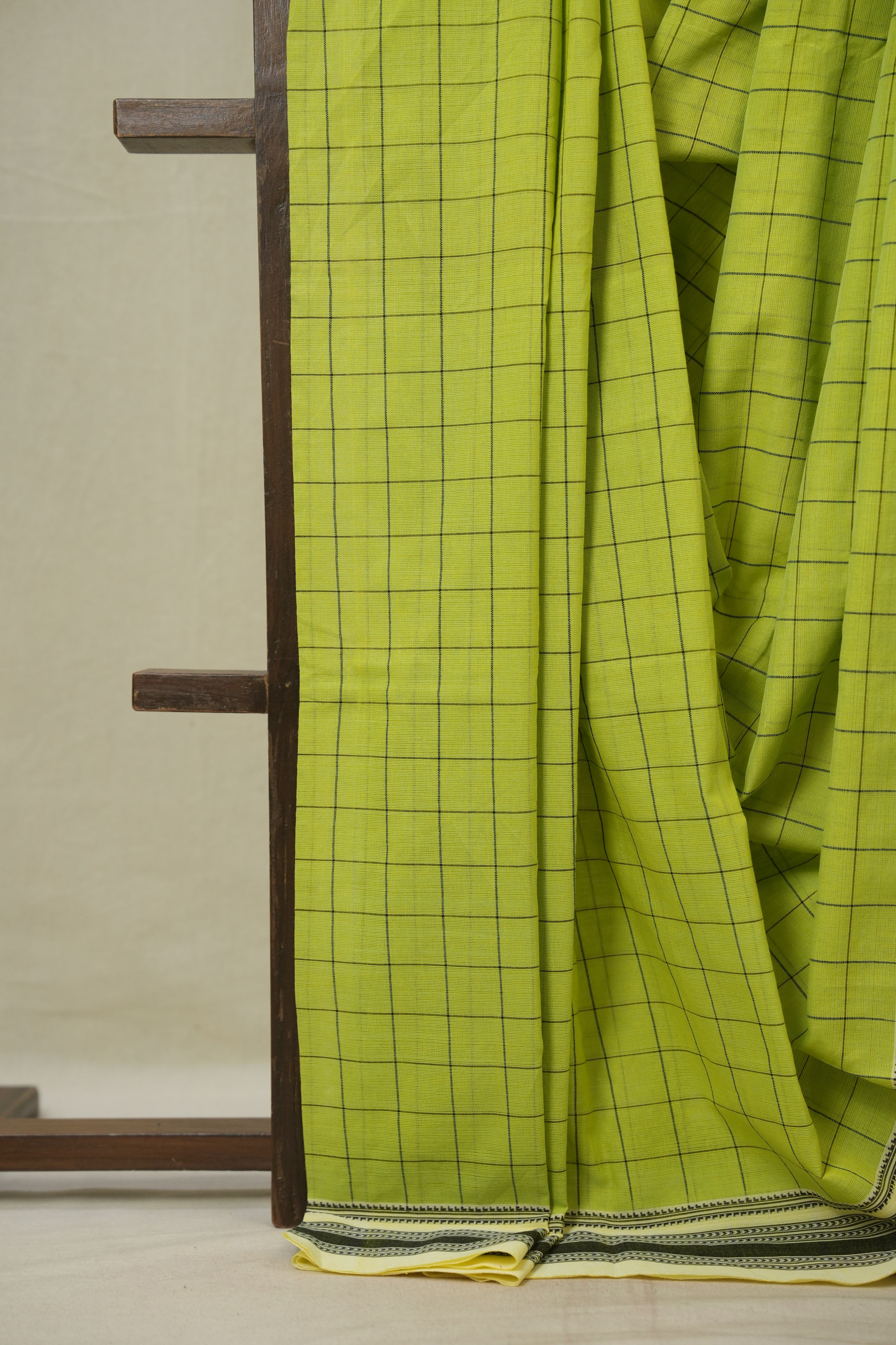 Parrot Green Cotton Ilkal Saree - SRPGCIS922