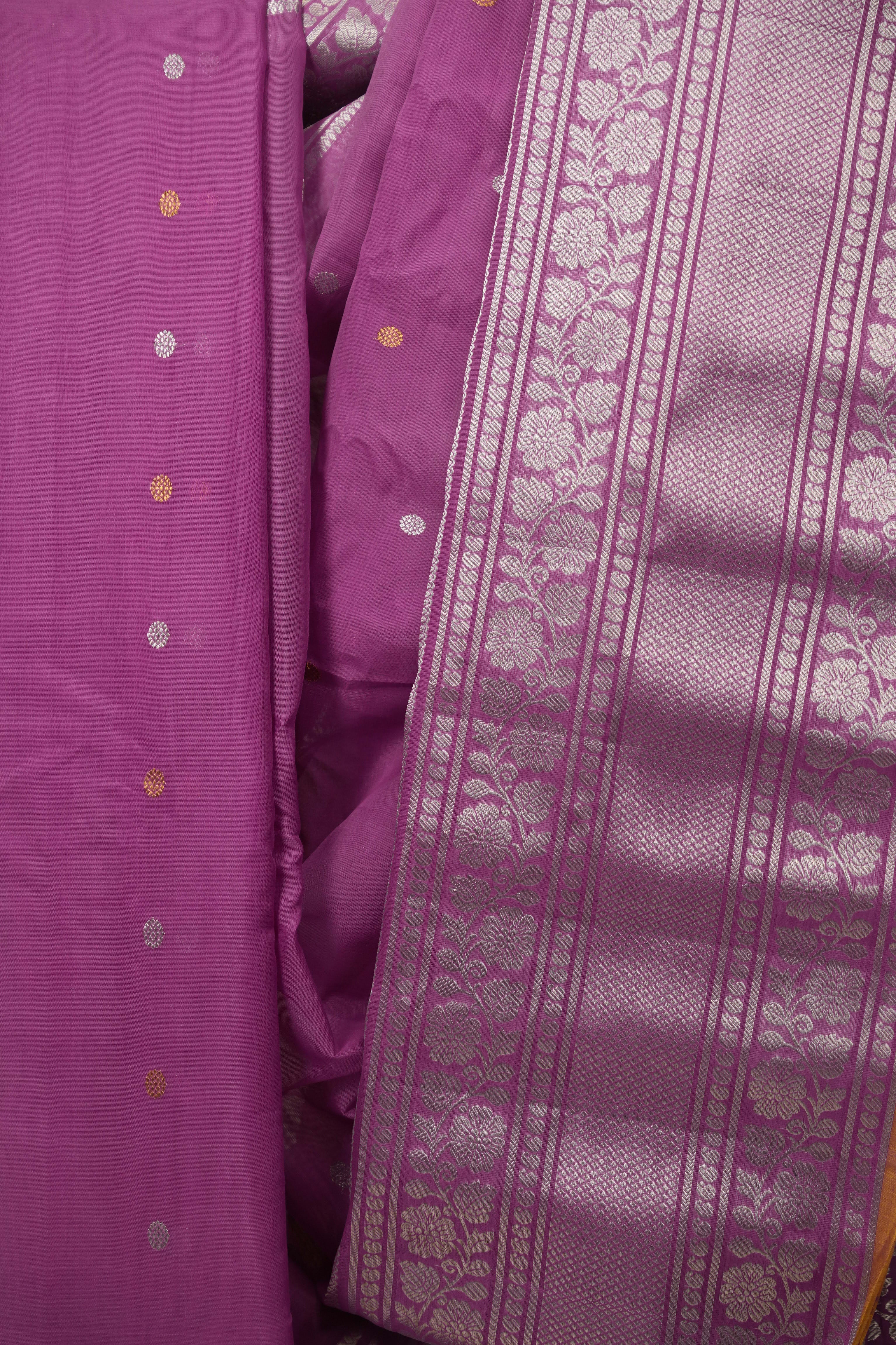 Purple Gadwal Cotton Silk Saree - SRPGCSS195