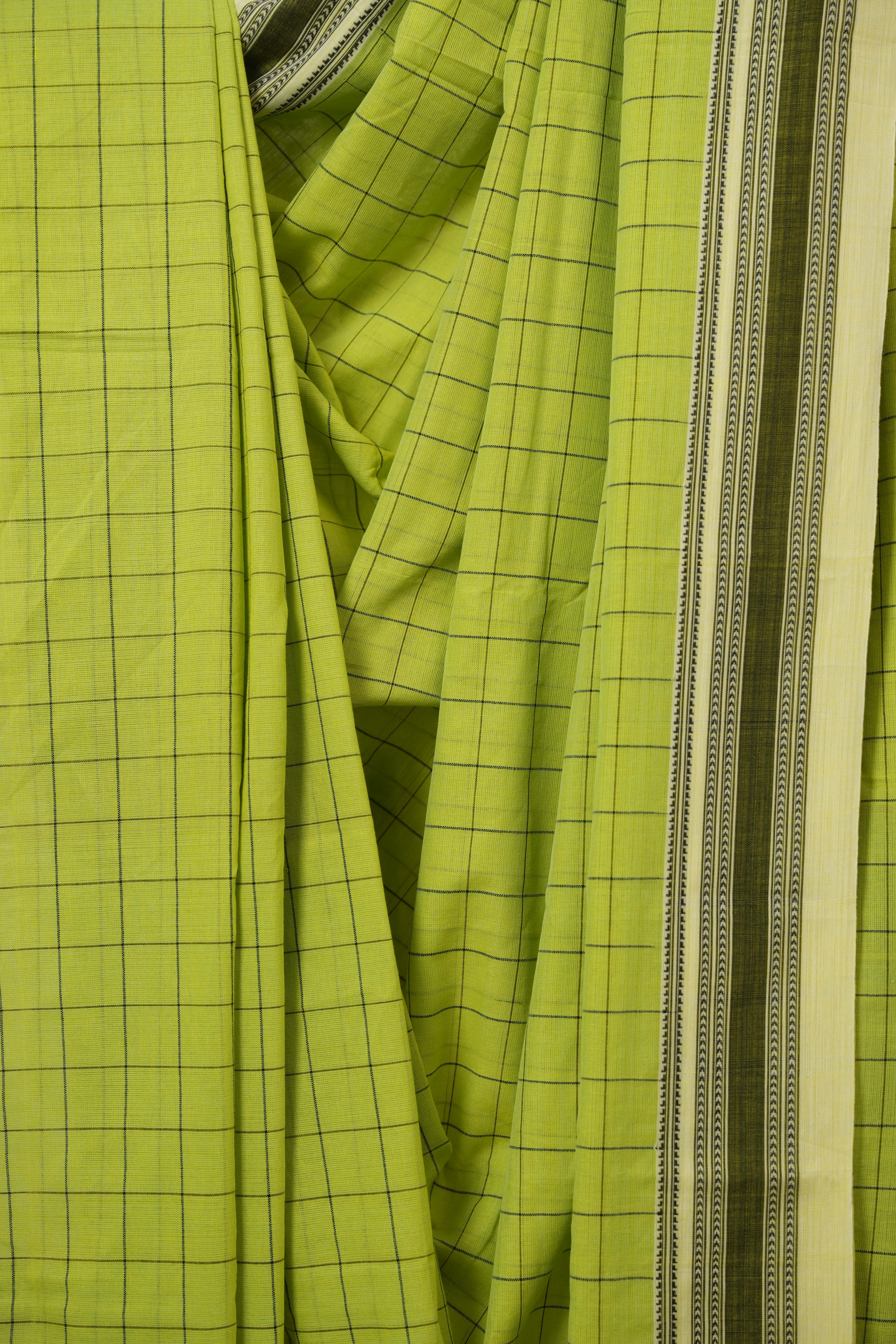 Parrot Green Cotton Ilkal Saree - SRPGCIS922
