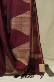 Maroon Raw Silk Saree - SRMRSS1014