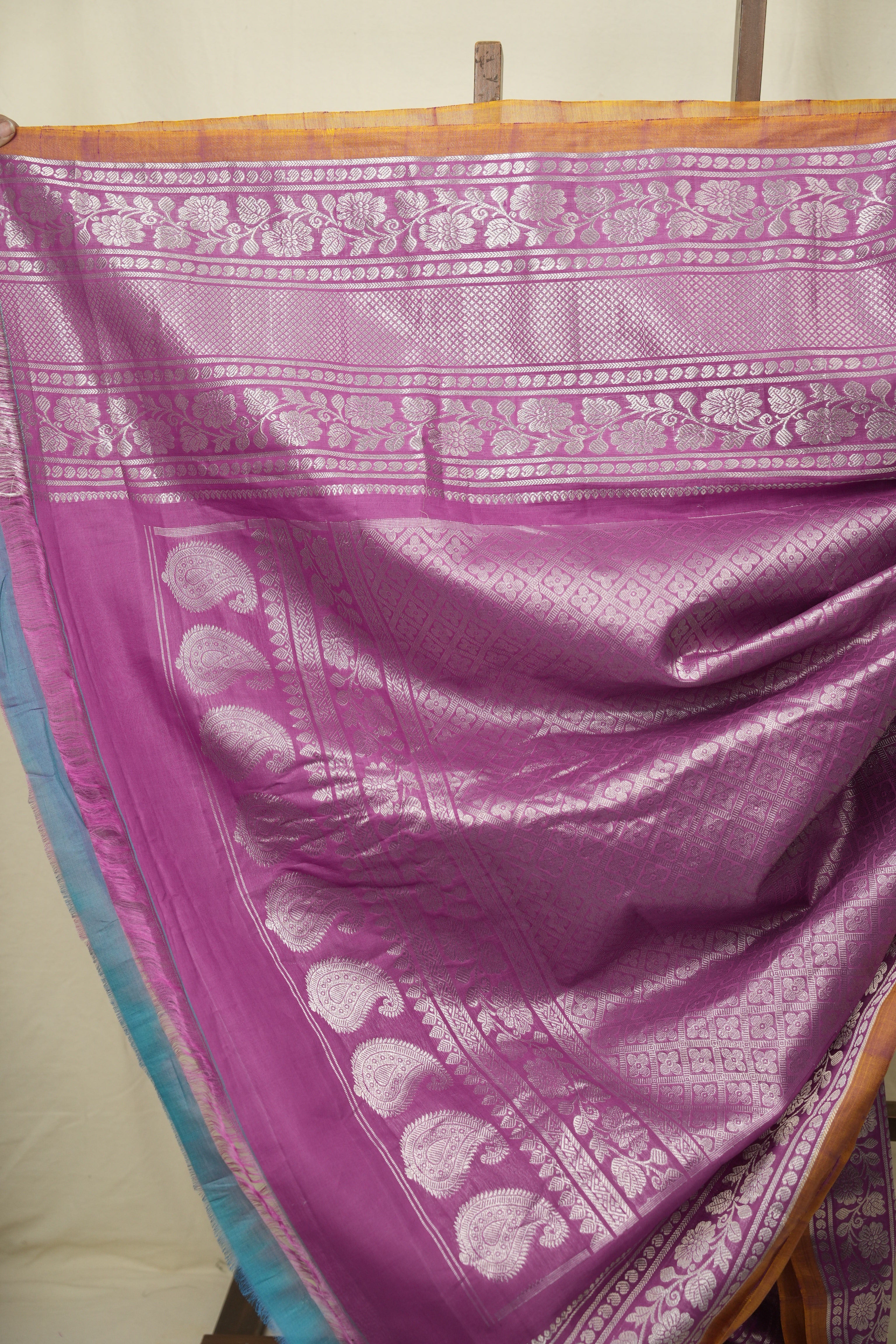 Purple Gadwal Cotton Silk Saree - SRPGCSS195