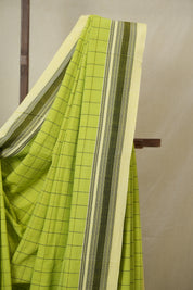 Parrot Green Cotton Ilkal Saree - SRPGCIS922
