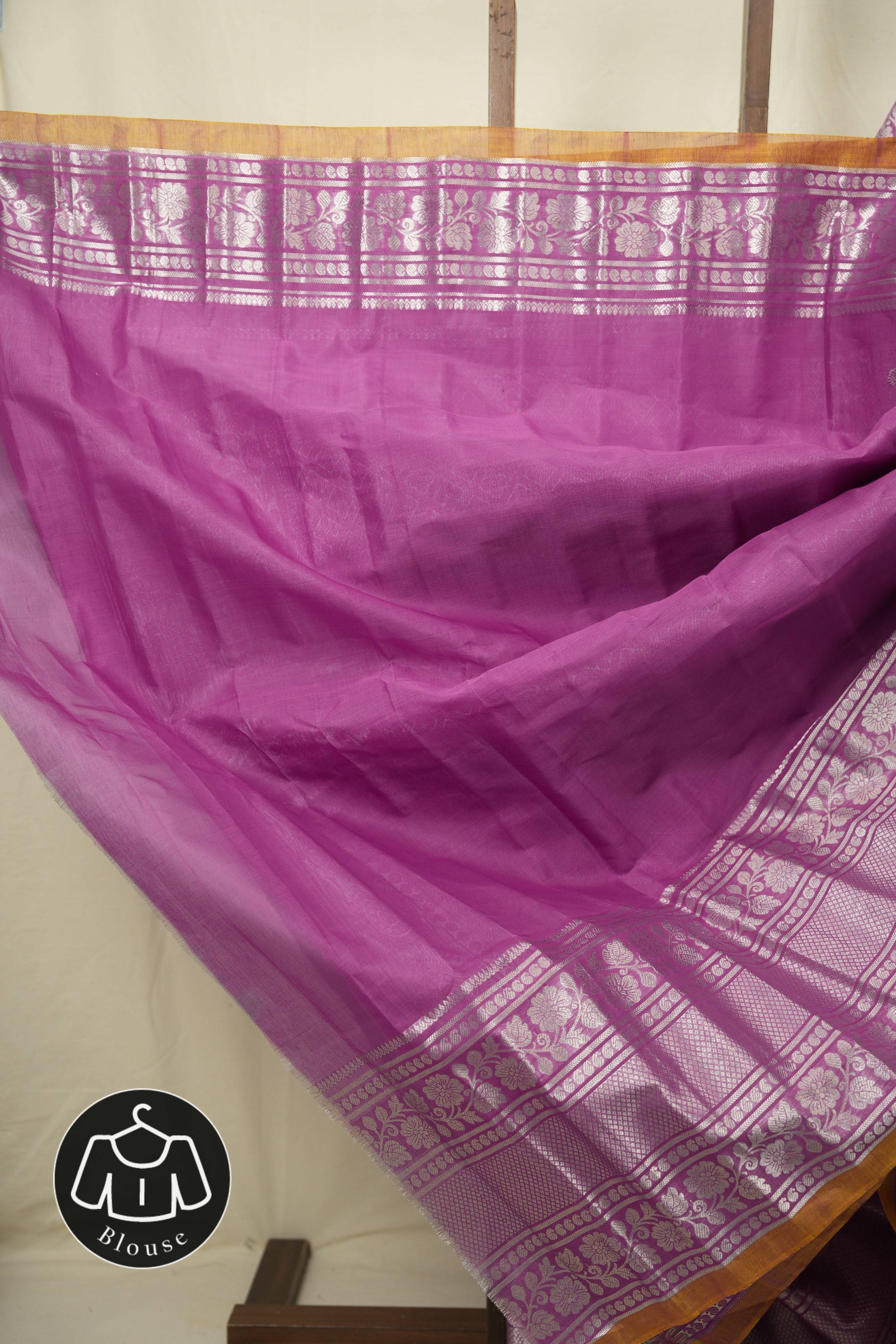 Purple Gadwal Cotton Silk Saree - SRPGCSS195