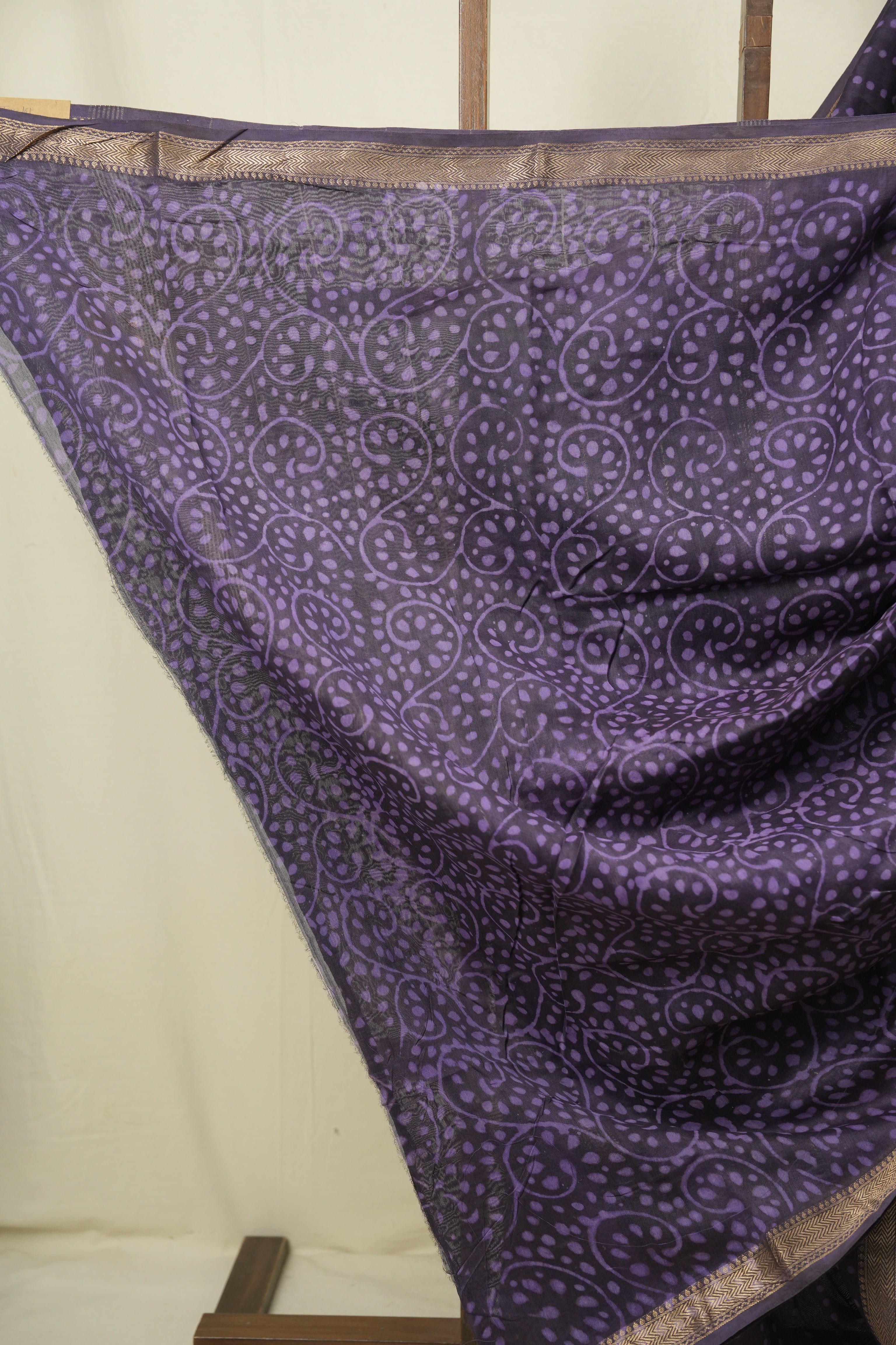 Purple HBP Cotton Silk Saree With Maheshwari Border - SRPCSS1725