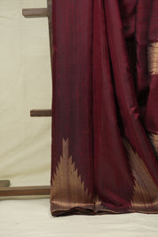 Maroon Raw Silk Saree - SRMRSS1014