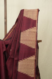 Maroon Raw Silk Saree - SRMRSS1014