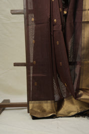 Coffee Brown Maheshwari Saree - SRCBMS1040