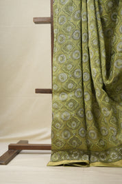 Mehandi Green HBP Cotton Silk Saree With Maheshwari Border - SRMGCSS1291