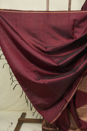 Maroon Raw Silk Saree - SRMRSS1014