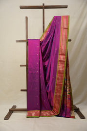 Two Tone Purple Silk Paithani Saree - SRTTPSPS725