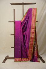 Two Tone Purple Silk Paithani Saree - SRTTPSPS725