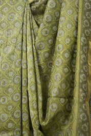 Mehandi Green HBP Cotton Silk Saree With Maheshwari Border - SRMGCSS1291