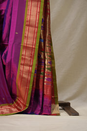Two Tone Purple Silk Paithani Saree - SRTTPSPS725