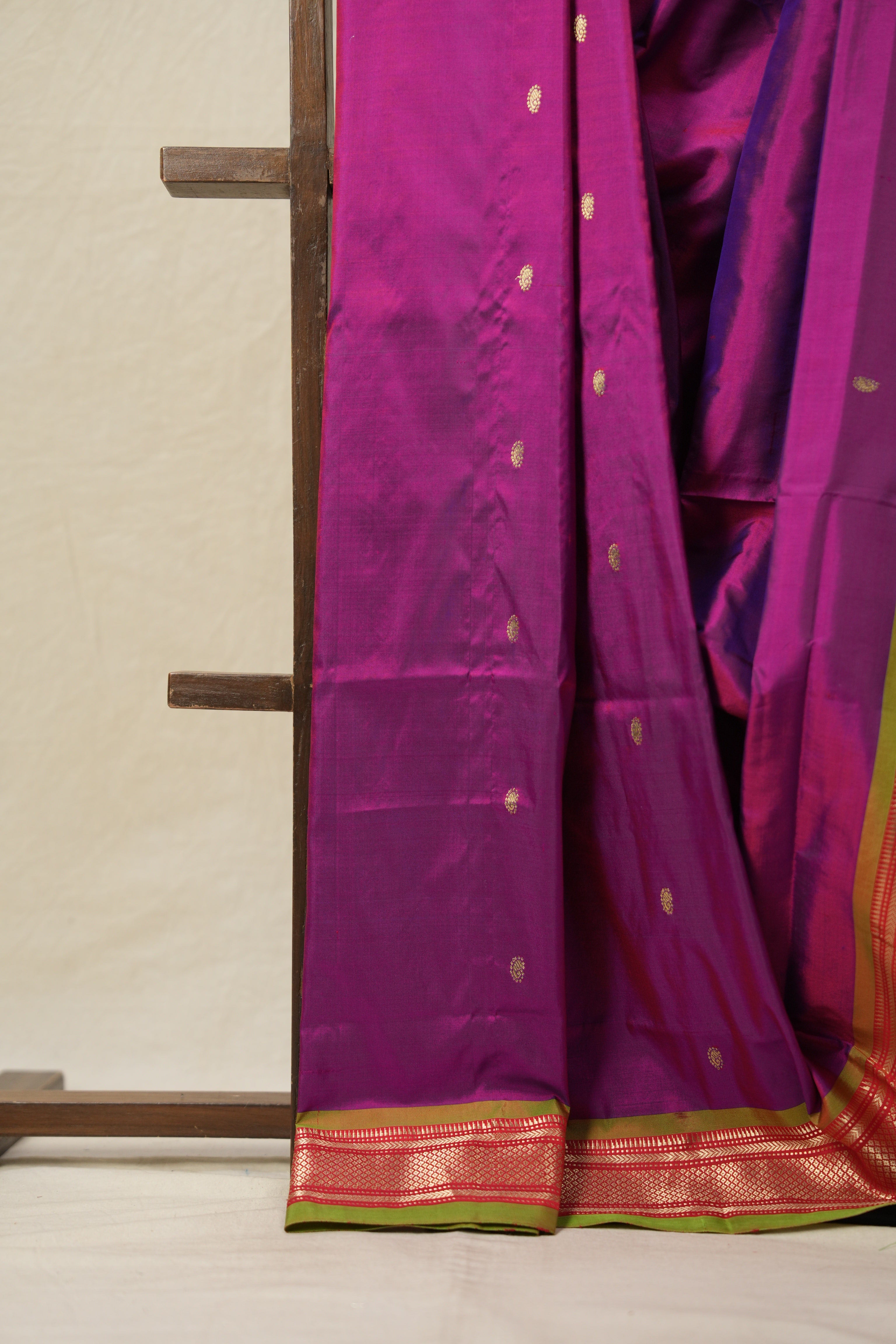 Two Tone Purple Silk Paithani Saree - SRTTPSPS725