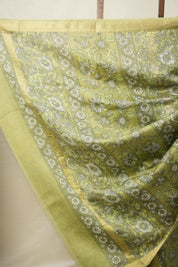 Mehandi Green HBP Cotton Silk Saree With Maheshwari Border - SRMGCSS1291