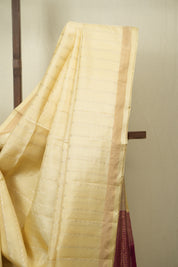 Cream Soft Silk Saree - SRCSSS459