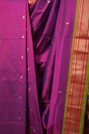 Two Tone Purple Silk Paithani Saree - SRTTPSPS725