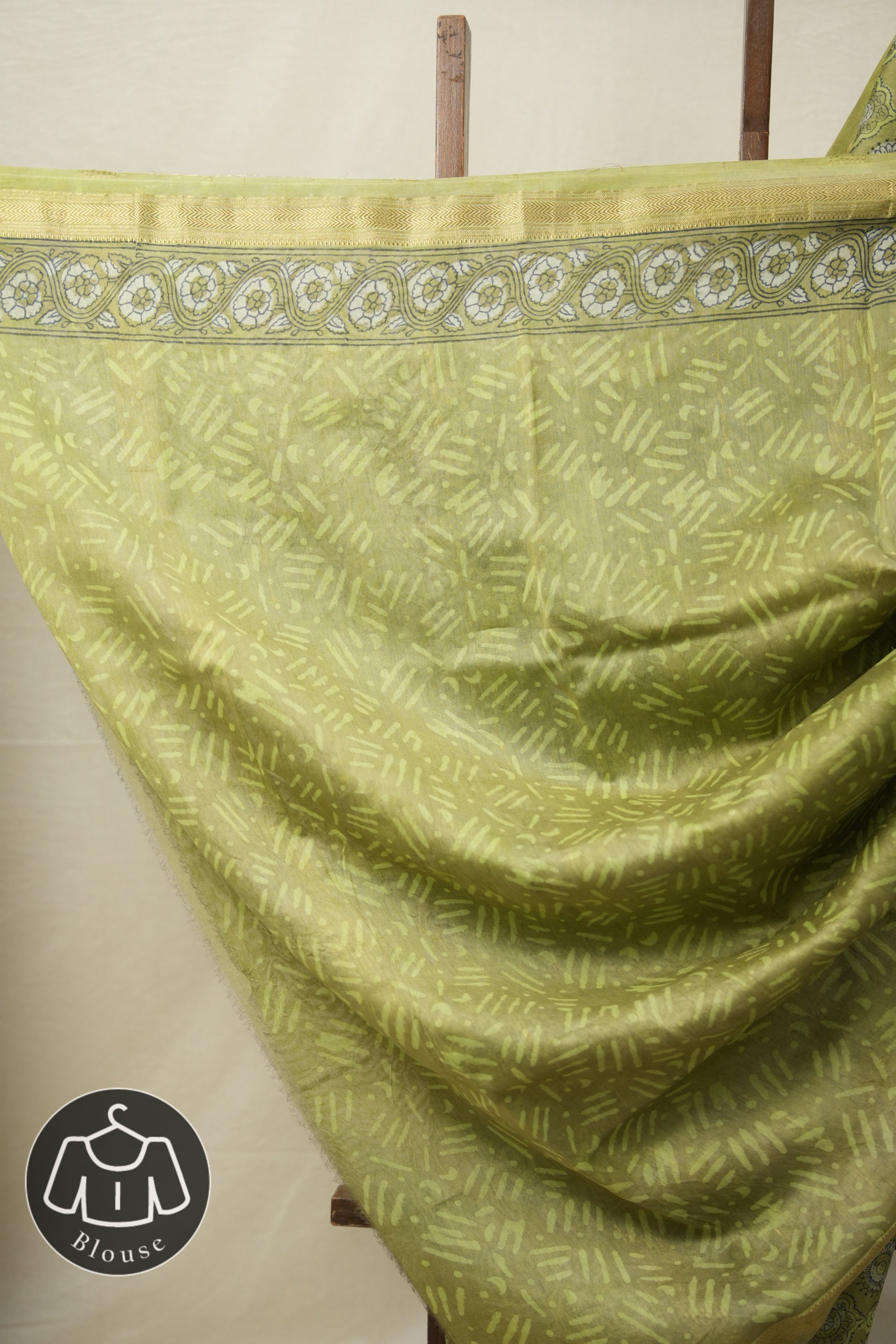Mehandi Green HBP Cotton Silk Saree With Maheshwari Border - SRMGCSS1291
