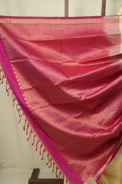 Cream Soft Silk Saree - SRCSSS459
