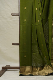Moss Green Maheshwari Saree - SRMGMS1042
