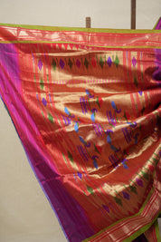Two Tone Purple Silk Paithani Saree - SRTTPSPS725