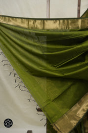 Moss Green Maheshwari Saree - SRMGMS1042