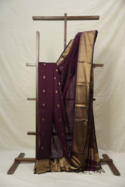 Plum Maheshwari Saree - SRPMS1034