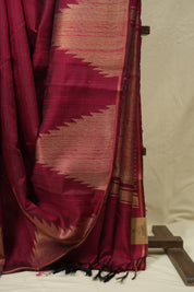 Red Raw Silk Saree - SRRRSS1013