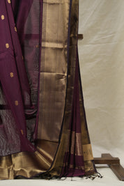 Plum Maheshwari Saree - SRPMS1034