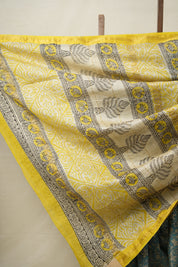 Aqua HBP Cotton Silk Saree With Maheshwari Border - SRACSS1338