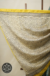 Aqua HBP Cotton Silk Saree With Maheshwari Border - SRACSS1338