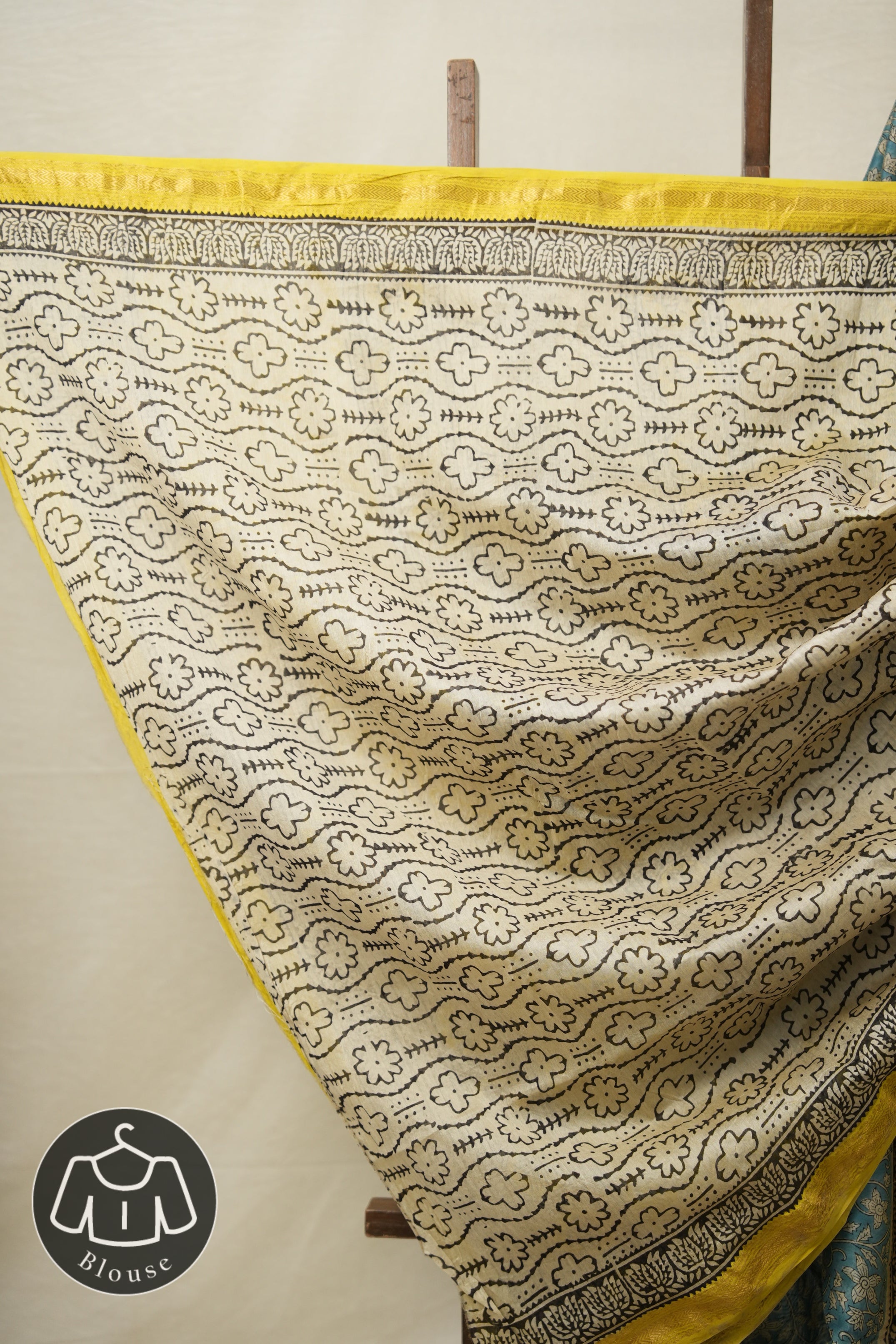 Aqua HBP Cotton Silk Saree With Maheshwari Border - SRACSS1338