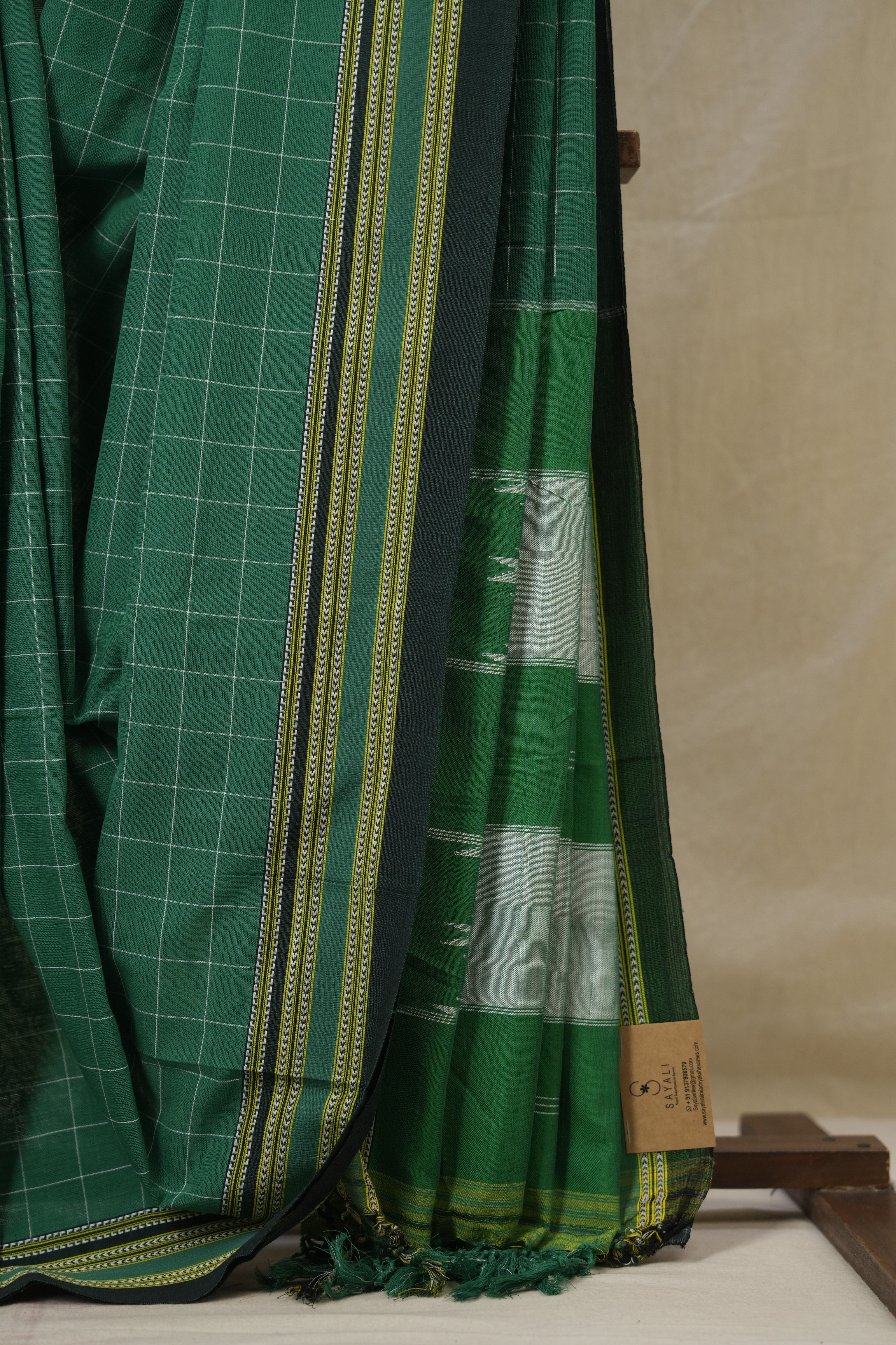 Green Cotton Ilkal Saree - SRGCIS919