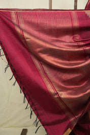 Red Raw Silk Saree - SRRRSS1013