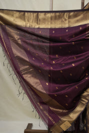 Plum Maheshwari Saree - SRPMS1034
