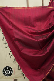 Red Raw Silk Saree - SRRRSS1013