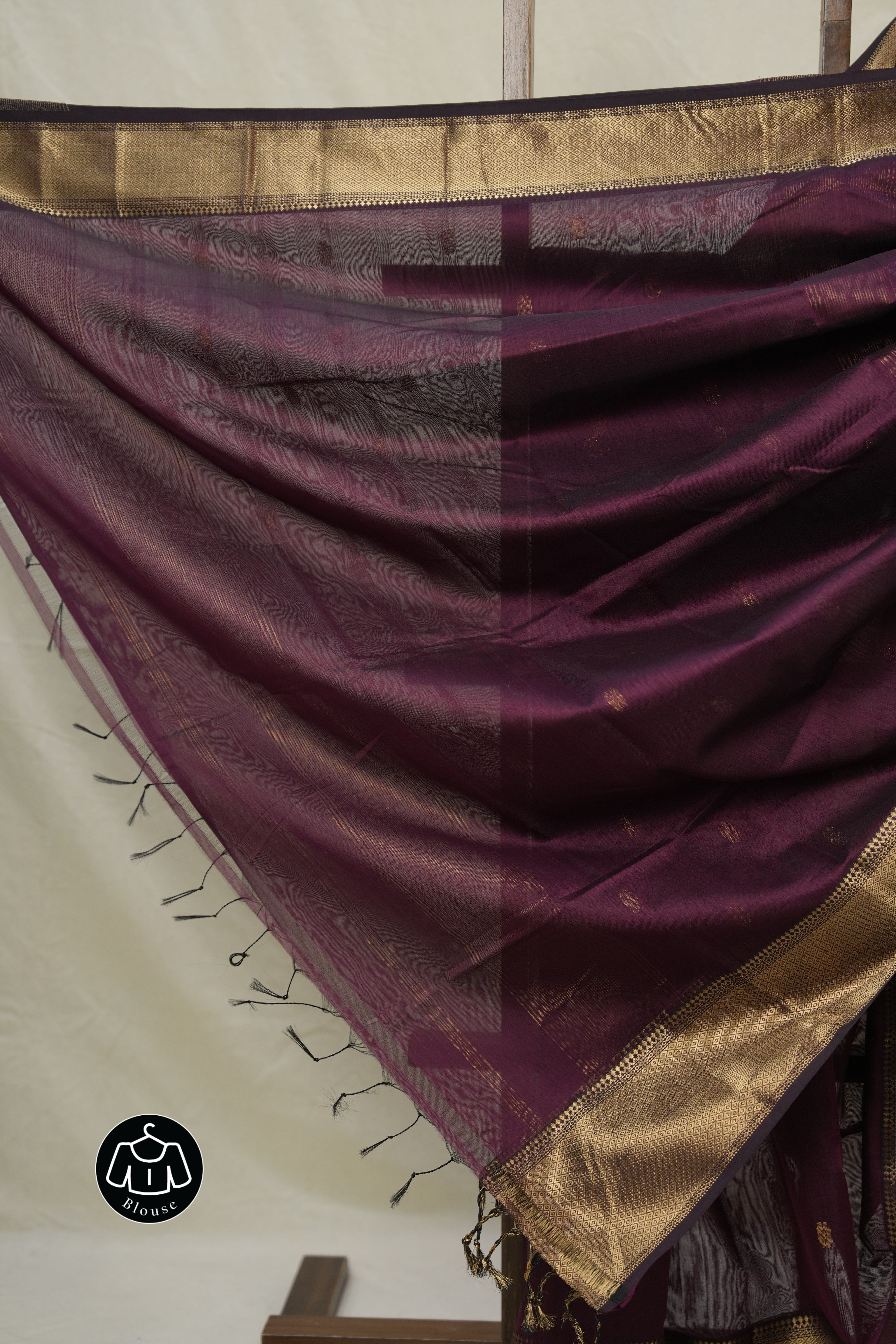 Plum Maheshwari Saree - SRPMS1034