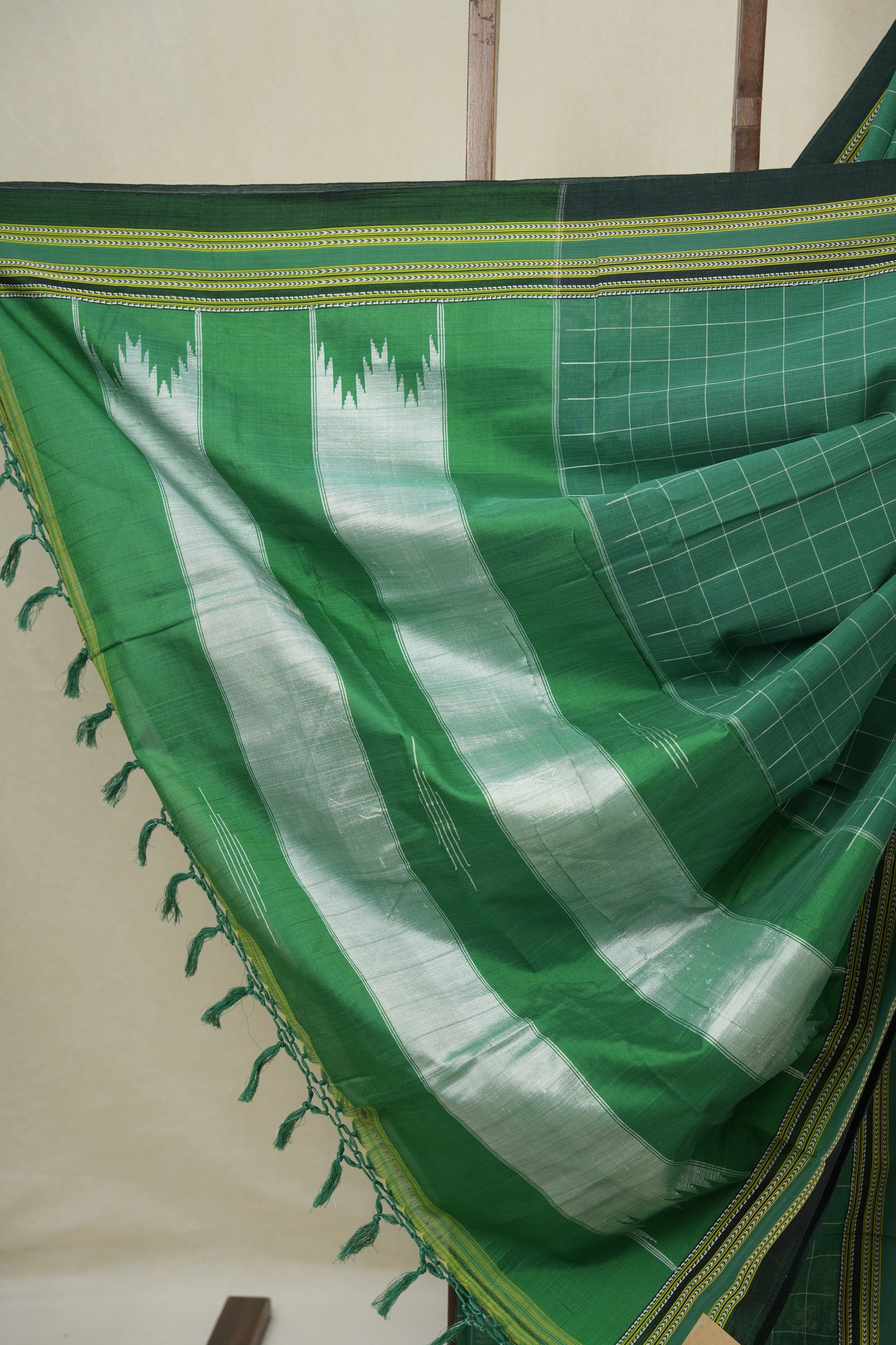 Green Cotton Ilkal Saree - SRGCIS919