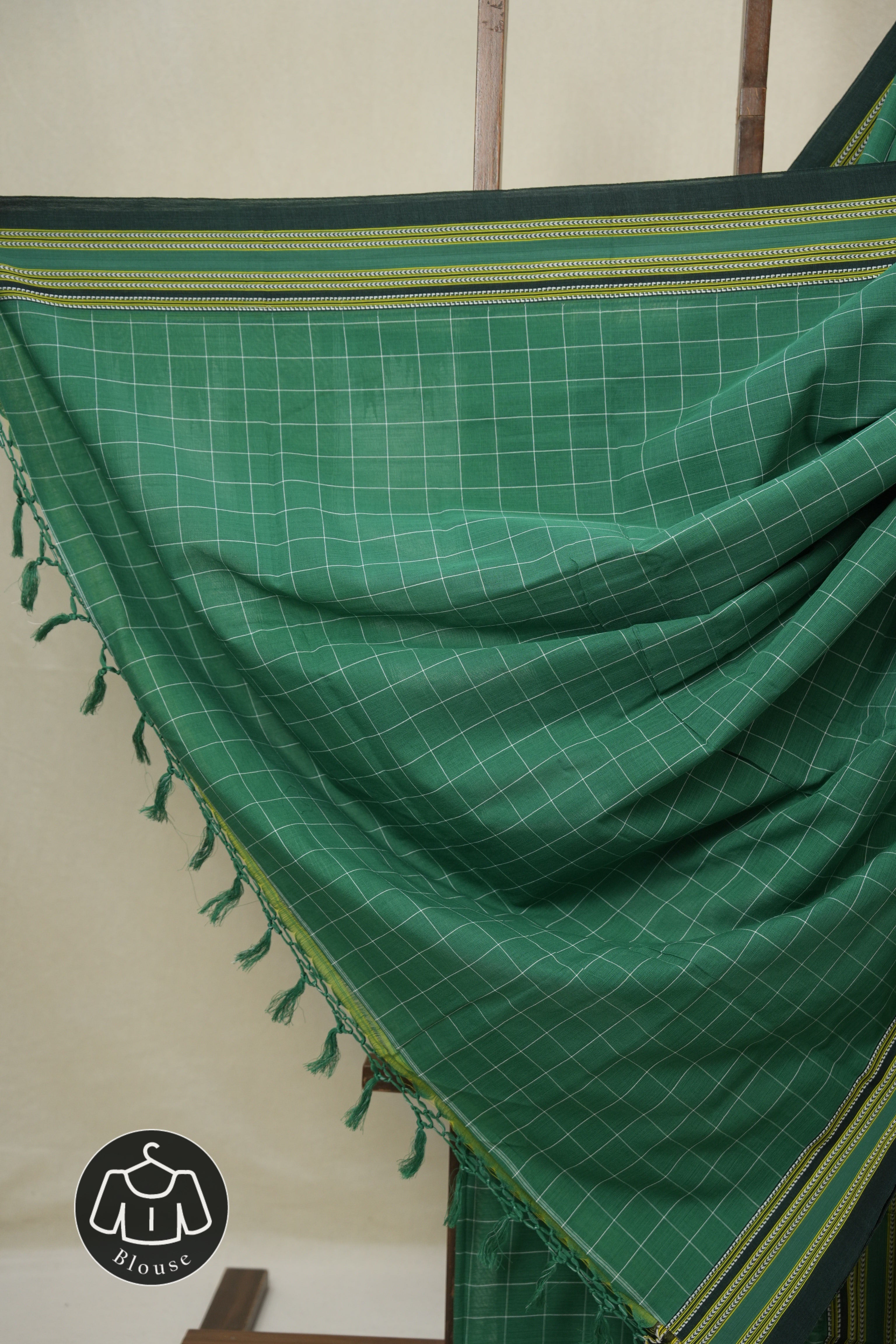Green Cotton Ilkal Saree - SRGCIS919